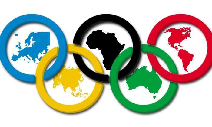 Олимпийские кольца и 5 частей света