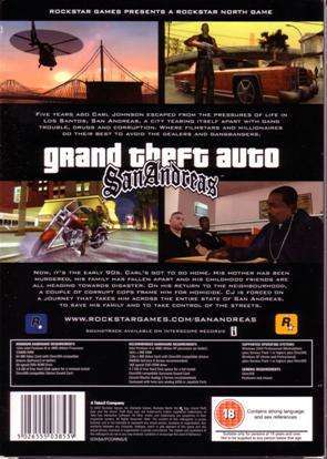 Задняя обложка Grand Theft Auto: San Andreas