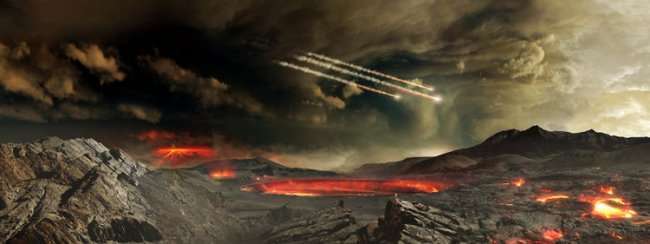 Длительность поздней тяжелой бомбардировки около 200 млн. лет.