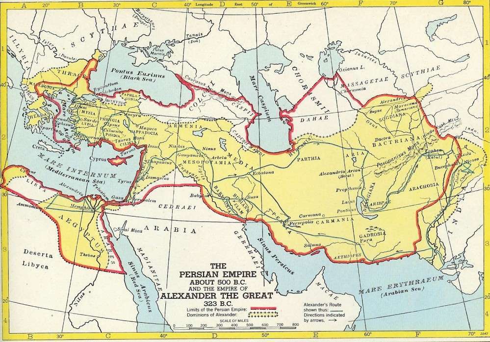 Александр Македонский, карта завоёванных земель