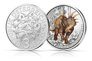 Древние динозавры на австрийской монете