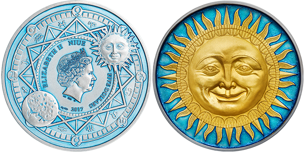 Солнце - современная коллекционная серебряная монета
