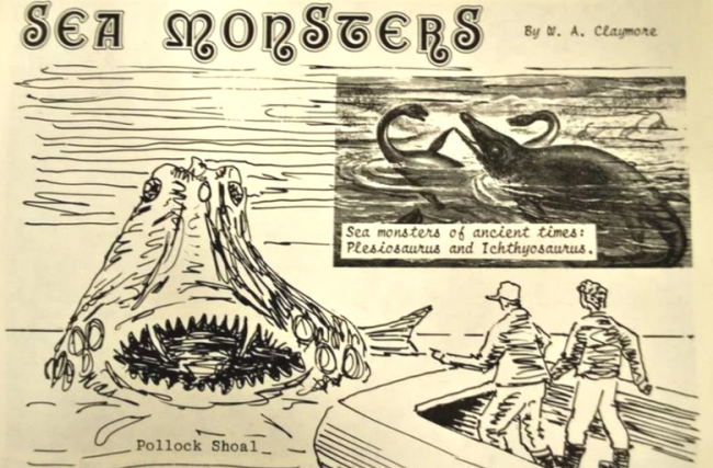 монстр, морское чудовище, Канада, рыбак, лодка, клыки, зубы, свидетель, очевидец