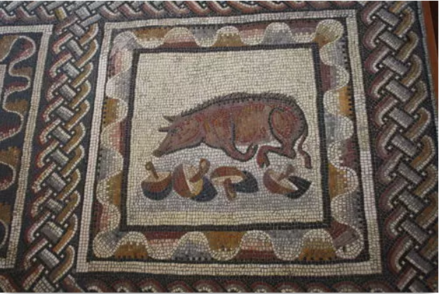 Дикий кабан, Римская мозаика