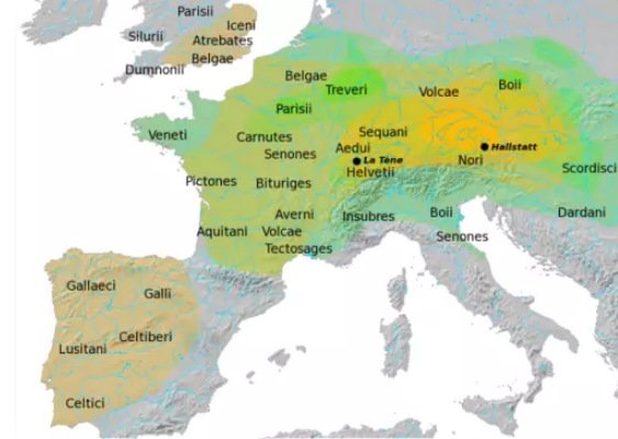Карта культур Гальштат и Ла-Тен