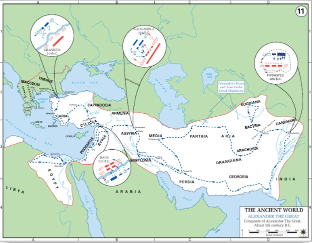 Карта завоеваний Александра Македонского