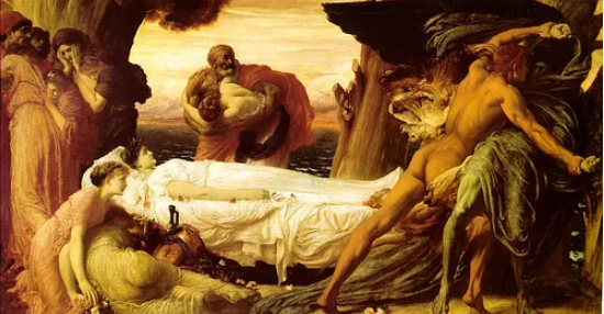 Геракл сражается со смертью, чтобы спасти Алкестду