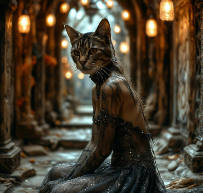 Полуженщина-полукошка